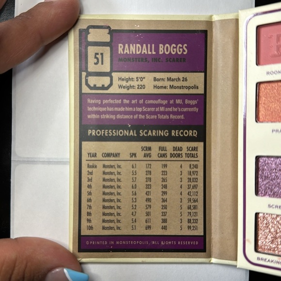 Brand New Randall Boggs scare card eyeshadow palette - Picture 3 of 4